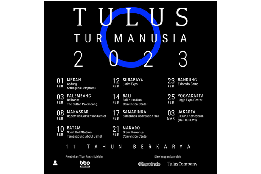 Poster jadwal konser Tulus tur 