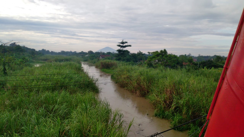 Kondisi Sungai Cimanuk lama di wilayah Kecamatan Sindang, Kabupaten Indramayu, yang kian menyempit. (Agus Yulianto/matapantura.republika.co.id)