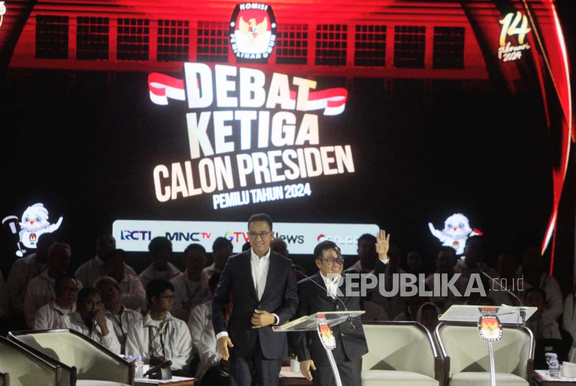 The presidential candidate Anies Baswedan in the third presidential candidate debate.