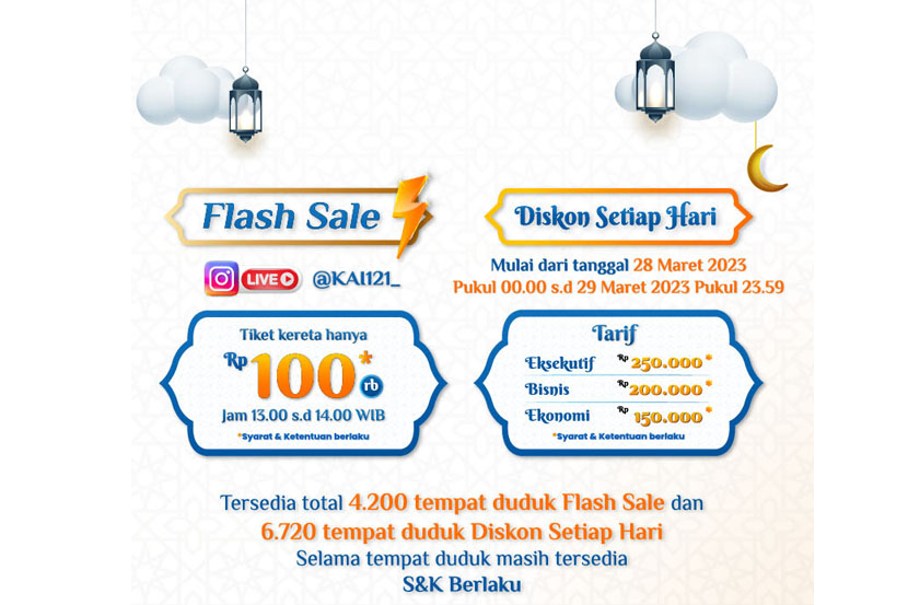Flash Sale Tiket Kereta Api, KAI Access Ramadan Festive 2023