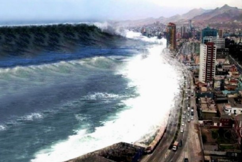 Peristiwa tsunami (Ilustrasi) (Dok. Republika)