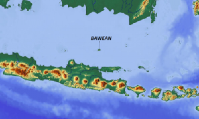 Peta Pulau Bawean, Kabupaten Gresik. Sumber: Wikipedia