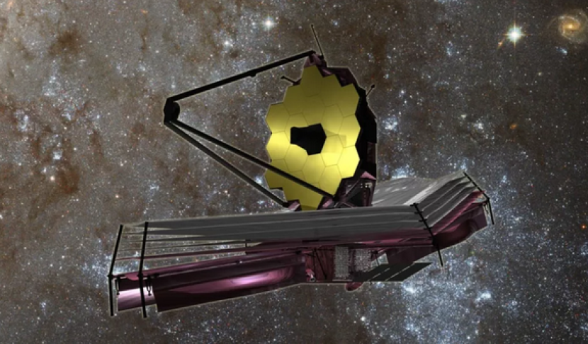 Teleskop Luar Angkasa James Webb (Webb atau JWST) NASA yang diluncurkan pada Desember 2021. Gambar: Ilustrasi NASA 