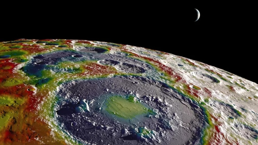 Relung tanpa gravitasi di sisi selatan bulan yang berpotensi menyimpan kehidupan mikroba. Gambar: NASA Goddard