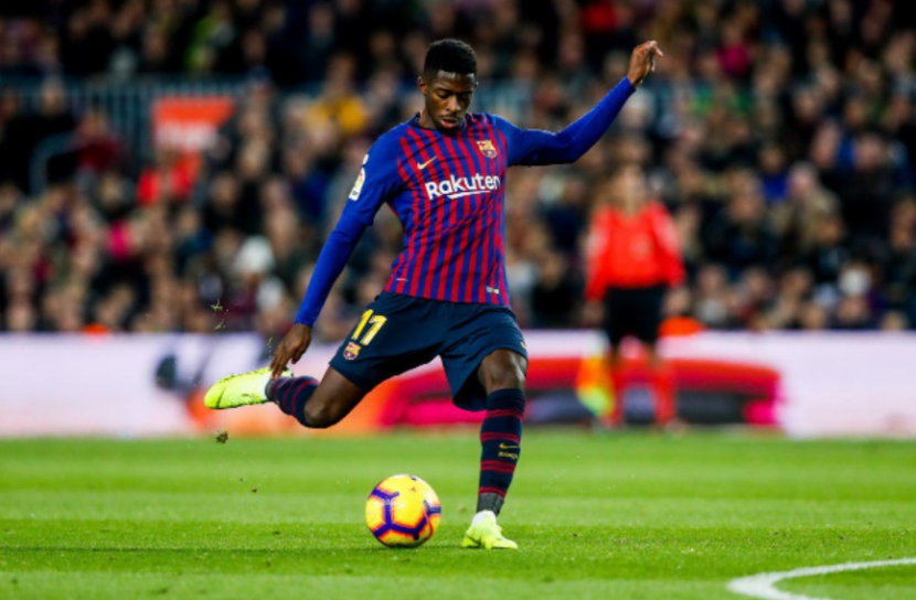 Ousmane Dembele belum memutuskan apakah bertahan atau hengkang meninggalkan Barcelona. (Twitter/@FCBarcelona)