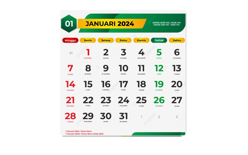 Kalender 2024. Pemerintah menetapkan 27 hari libur nasional dan cuti bersama pada 2024. Foto: Dok Republika