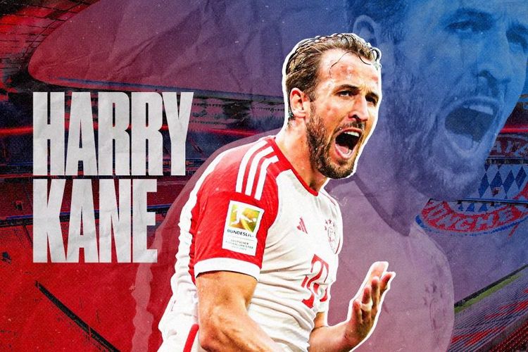 Pemain Bayern Munchen, Harry Kane. (Grafis Skor.id)