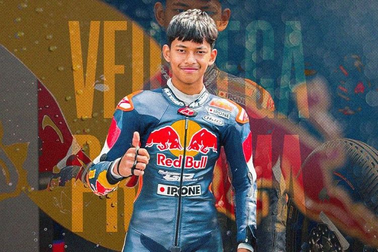 Veda Ega Pratama Bikin Sejarah di Mugello, Menangi Balapan Red Bull Rookies Cup 2025