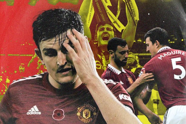 Kontrak Harry Maguire bersama Manchester United habis musim ini. (Grafis: Jovi Arnanda/Skor.id)
