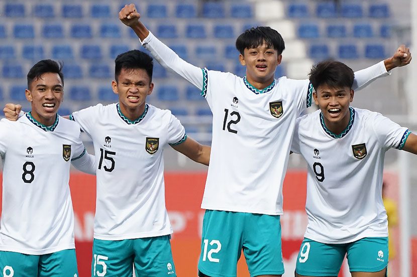 Timnas Indonesia U20 merayakan kemenangan lawan Suriah. (PSSI)