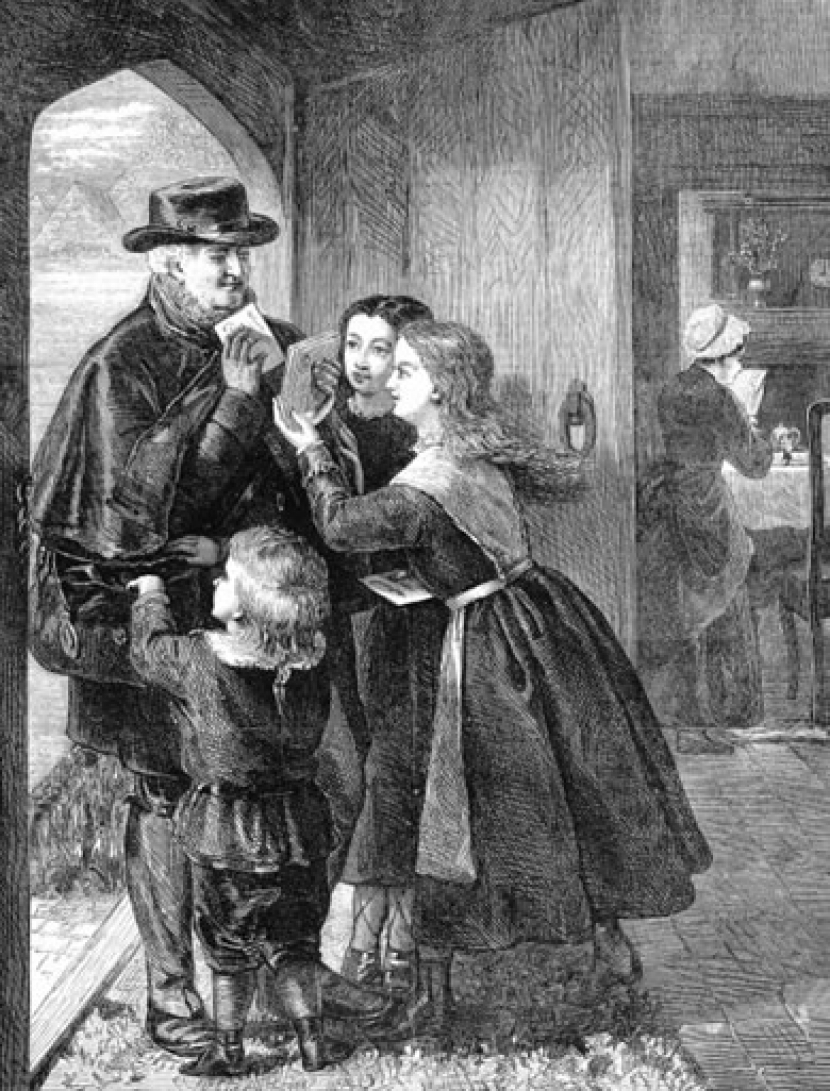 Perayan Valentine pada abad ke-19 dimuat pada The Illustrated London News.