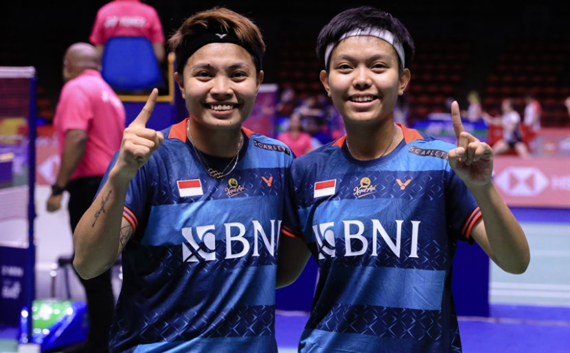 Pasangan ganda putri Apriyani Rahayu/Siti Fadia Silva Ramadhanti memenangkan babak pertama Thailand Open 2023.