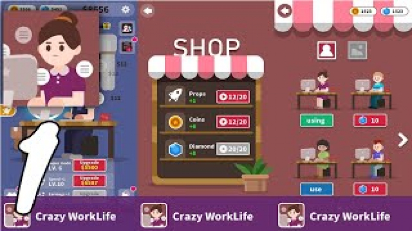 Aplikasi game penghasil uang Crazy Worklife (foto: tangkapan layar youtube).