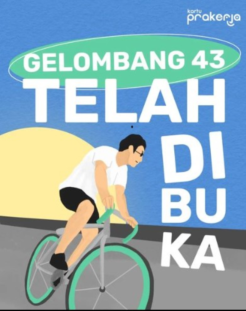 Pendaftar Kartu Prakerja Gelombang 43 dapat melakukan pendaftaran mulai Ahad 28 Agustus 2022. Foto : prakerja,.go.id