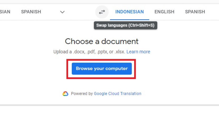Penerjemah Google.  Terjemahkan file ke dalam bahasa Inggris.  Foto: Tangkapan layar