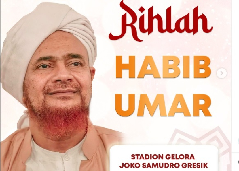 Habib Umar bin Hafidz akan mengisi Tabligh Akbar di Stadion Gelora Joko Samudro Gresik. Foto: @Pemkabgresik