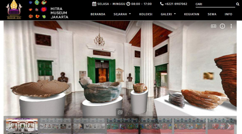 Tangkapan layar tampilan tur virtual Museum Seni Rupa dan Keramik (Diplomasi Republika) (1/3/2022)