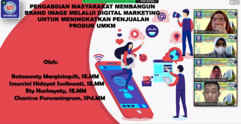 Pemaparan materi  Membangun Brand Image Melalui Digital Marketing oleh dosen UBSI kepada anggota Koperasi Konsumen Multi Artha Graha Nusantara (MUARA) Jakarta, Sabtu (17/09/22).  