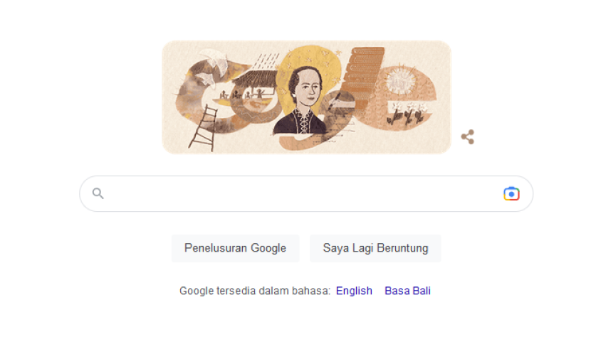 Raden Ayu Lasminingrat jadi Google Doodle hari ini.