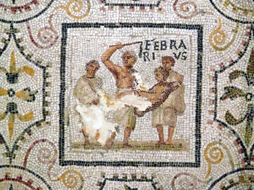Ilustrasi mosaik Lupercalia. (Wikimedia Commons/Ad Meskens)