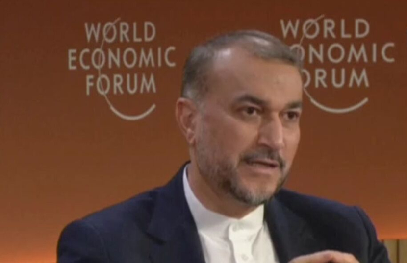 Menteri Luar Negeri (Menlu) Iran, Hossein Amir-Abdollahian,  di World Economic Forum, Davos, Swiss, Rabu (17/1/2024). (dok IRNA/Republika)