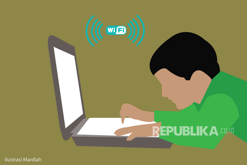 Ketika menggunakan laptop, sering terjadi tiba-tiba laptop tidak bisa tersambung dengan WiFi. Foto : Republika