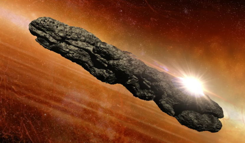 Sebuah ilustrasi pengunjung antarbintang yang aneh 'Oumuamua. Gambar: VISI VICTOR HABBICK / PERPUSTAKAAN FOTO ILMU via Getty Images