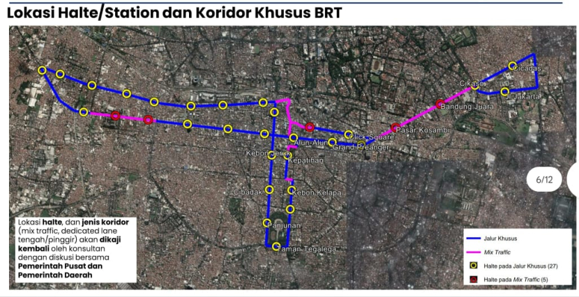 Ilustrasi 20 Jalur BRT di Bandung/Humas Pemkot Bandung
