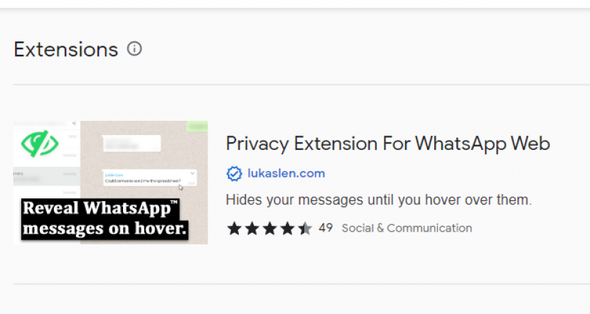Google Chrome. Cara Download Whatsapp Web Privacy Extension