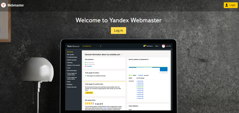 Yandex Webmaster Tools. Foto: Yandex