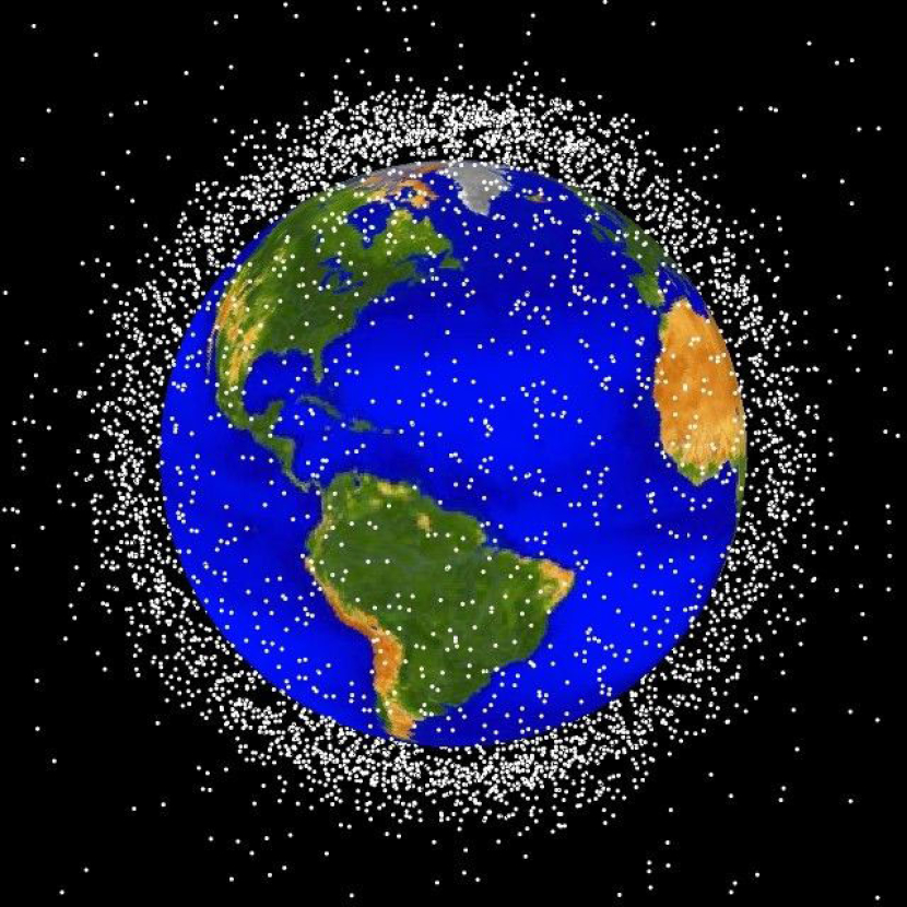 Sampah antariksa yang cukup besar untuk dapat dilacak melayang di orbit rendah bumi. Gambar: NASA 