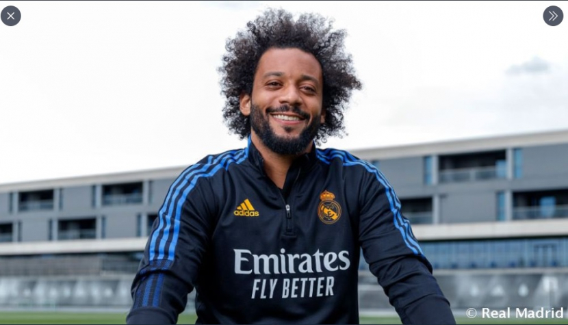 Bek sayap asal Brasil, Marcelo, akhirnya pergi setelah memperkuat Real Madrid selama 15 musim. (Twitter/@RMadridInfo)