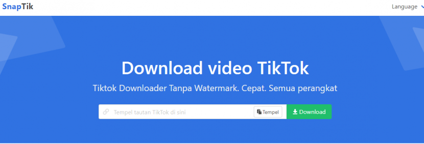 SnapTik, TikTok downloader tanpa watermark 