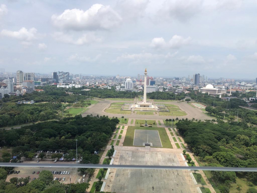 Pemandangan dari lantai 24 Perpustakaan Nasional, Jakarta