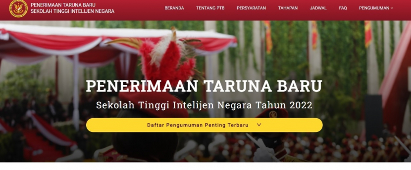 Sekolah Tinggi Intelijen Negara (STIN) membuka pendaftaran mahasiswa baru secara online. Proses seleksi dilaksanakan di 14 lokasi seluruh Indonesia. Foto : STIN