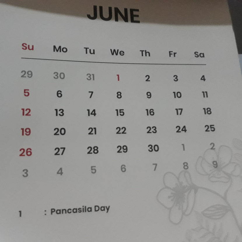 Ilustrasi kalender Juni 2022