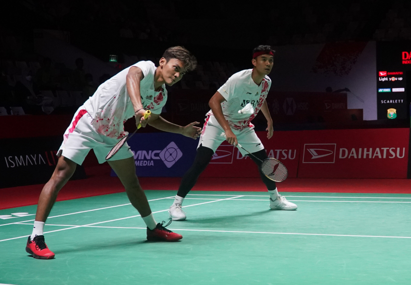 Seluruh ganda putra Indonesia yang bermain di babak pertama Indonesia Masters 2023 meraih kemenangan yang ditutup penampilan Bagas Maulana/Muhammad Shohibul Fikri.