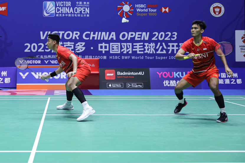 Dalam jadwal siaran China Open 2023 Super 1000, pasangan ganda putra Indonesia, Bagas Maulana/Muhammad Shohibul Fikri akan melawan Juara Dunia 2023, Kang Min Hyuk/Seo Seung Jae.