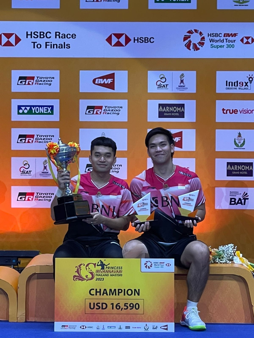 Pasangan muda Leo Rolly Carnando/Daniel Marthin menjuarai dua turnamen beruntun yaitu Indonesia Masters 2023 pada pekan lalu dan kini di Thailand Masters 2023.