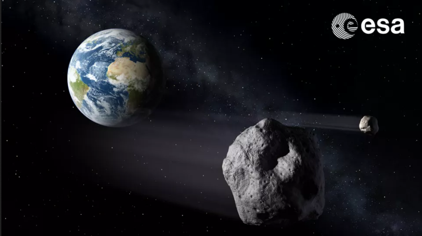 Ilustrasi asteroid di dekat Bumi. Gambar: ESA 