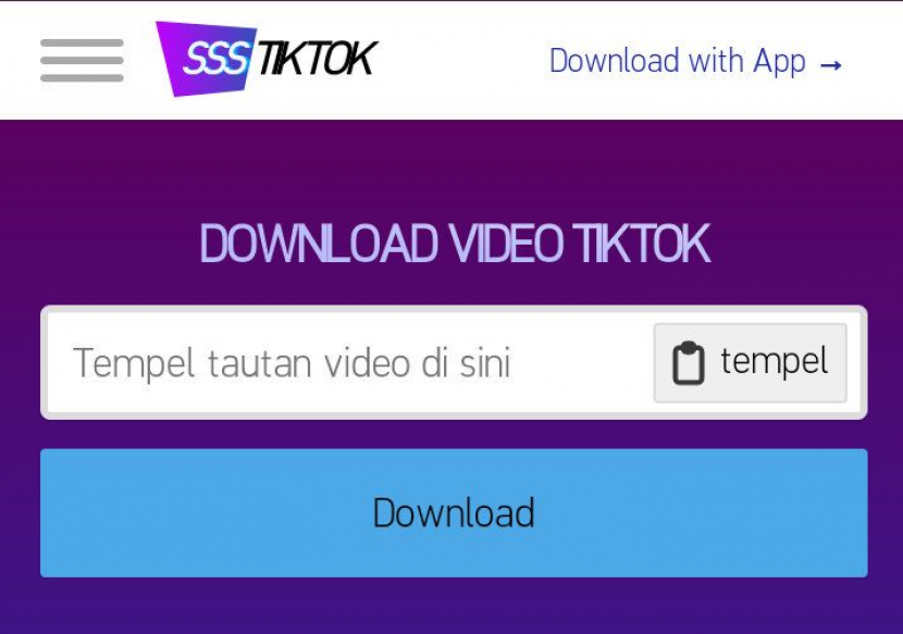 SssTikTok. Download video TikTok lewat SssTikTok mudah tanpa aplikasi tambahan. Foto: IST