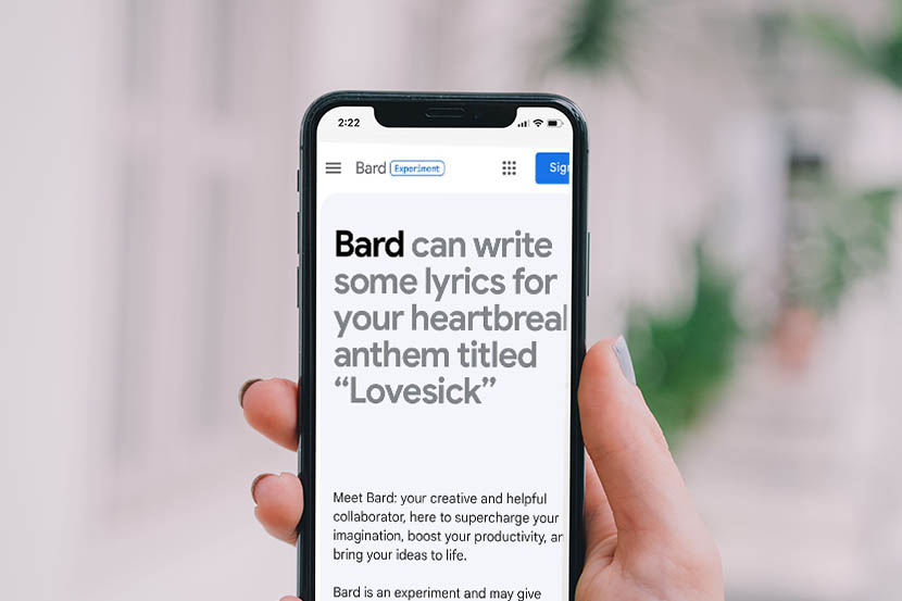 Menggnakan Google Bard di iPhone.