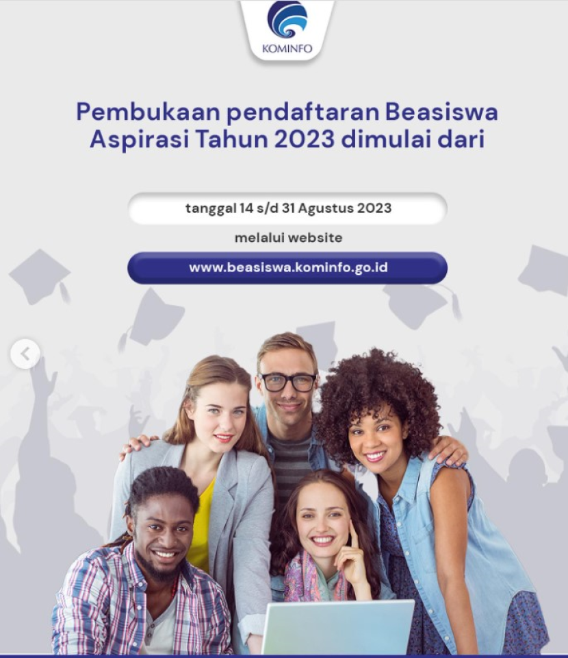 Pendaftaran Beasiswa Aspirasi S2 Dalam dan Luar Negeri Kominfo tahun 2023 sudah dibuka. Foto : kominfo