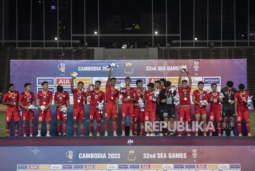 Timnas U22 memenangkan medali emas di SEA Games 2023.