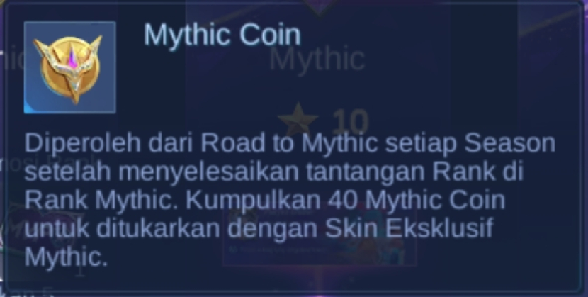 Mythic Coin (Sumber: Screenshot Nazwa Anugerah Pratama)