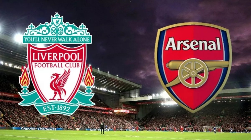 Logo Liverpool (kiri), Arsenal (kanan). Foto: Liverpool Echo.