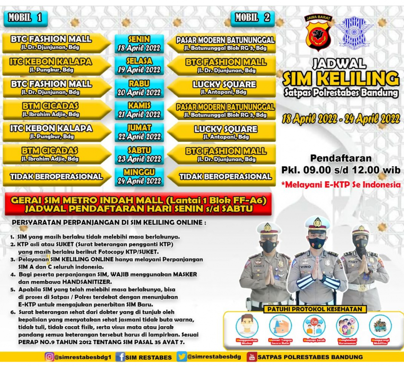 Ilustrasi Jadwal SIM Keliling Bandung/IG Polresta Bandung