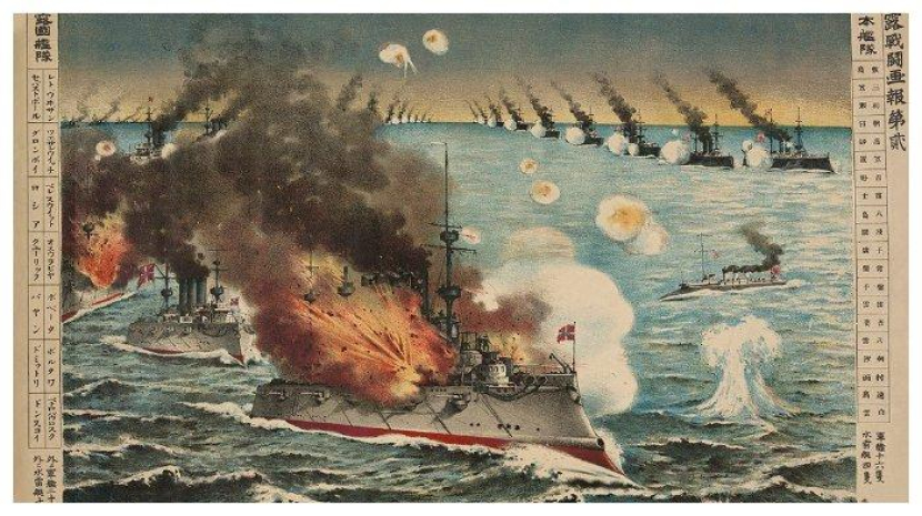 Ilustrasi Pertempuran Port Athur tanggal 8 Februari 1904.