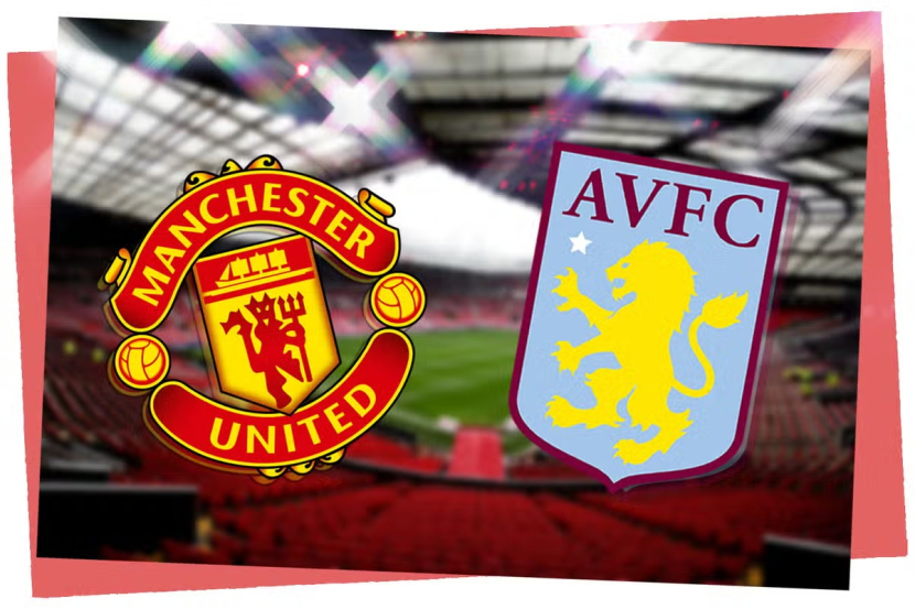 Logo Manchester United (kiri), Aston Villa (kanan). Foto: The Standard.