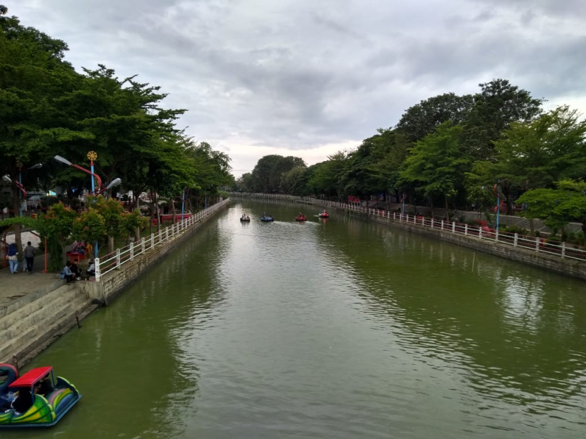 Sungai Cimanuk lama yang kini menjadi Taman Kota di Kabupaten Indramayu. (Lilis Sri Handayani)